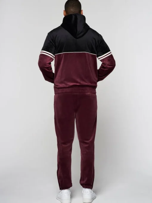 Sergio Tacchini View All<Scopeto Full-Zip Velour Hoodie- Black Beauty/ Mauve Wine