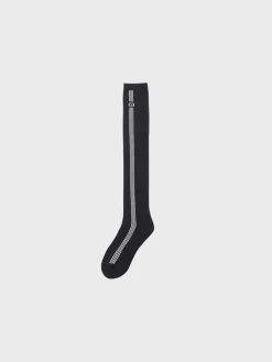 Sergio Tacchini Socks<Striped Knee High Socks- Black