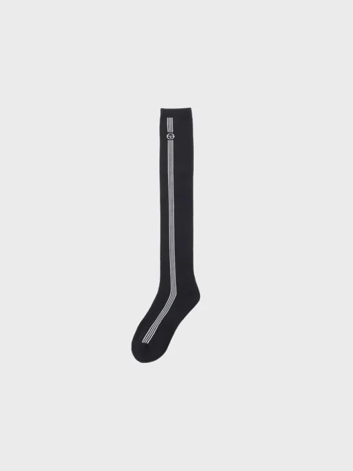 Sergio Tacchini Socks<Striped Knee High Socks- Black