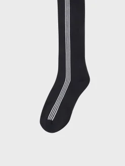 Sergio Tacchini Socks<Striped Knee High Socks- Black
