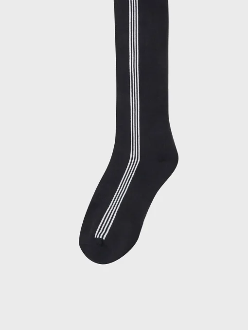 Sergio Tacchini Socks<Striped Knee High Socks- Black