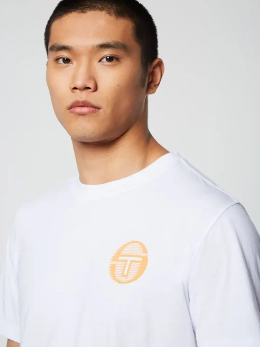 Sergio Tacchini The Essentials<Tenda T-Shirt- Brilliant White/ Tangerine