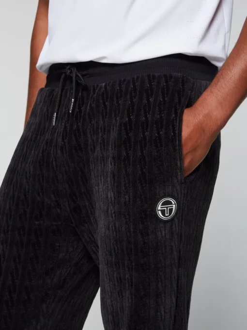 Sergio Tacchini Velour<Trento Pant- Black Beauty