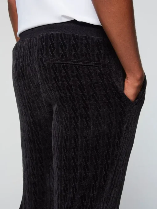Sergio Tacchini Velour<Trento Pant- Black Beauty