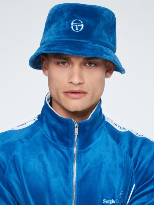 Sergio Tacchini View All<Velour Bucket Hat- Vallarta Blue