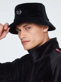 Sergio Tacchini Headwear<Velour Bucket Hat-Black