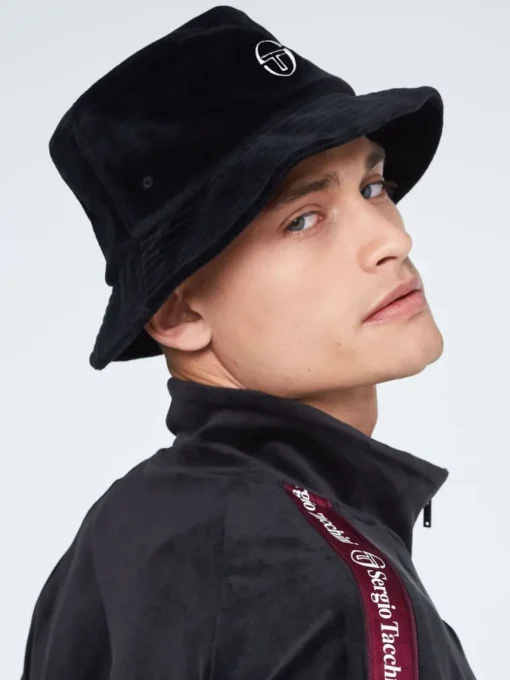 Sergio Tacchini Headwear<Velour Bucket Hat-Black