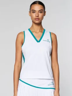 Sergio Tacchini Tops And Sports Bras<Women'S Vigentino Tennis V-Neck Tank Top- White